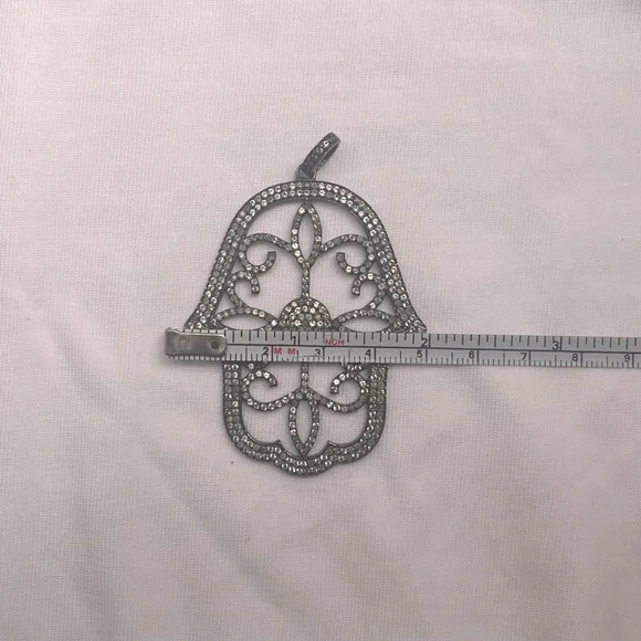 Margo Morrison Silver and Tourmaline Hamsa Charm - Picture 6 of 8